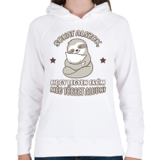 PRINTFASHION Sokat alszok - Női kapucnis pulóver - Fehér női pulóver, kardigán