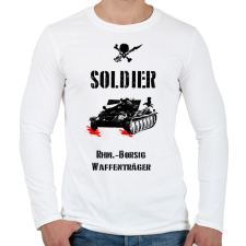 PRINTFASHION SOLDIER-rhm - Férfi hosszú ujjú póló - Fehér férfi póló