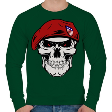 PRINTFASHION SOLDIER SKULL - Férfi pulóver - Sötétzöld férfi pulóver, kardigán