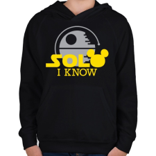 PRINTFASHION Solo I know - Gyerek kapucnis pulóver - Fekete gyerek pulóver, kardigán