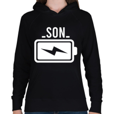 PRINTFASHION Son battery - Női kapucnis pulóver - Fekete