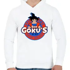 PRINTFASHION Son Goku Dojo - Férfi kapucnis pulóver - Fehér férfi pulóver, kardigán