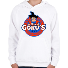 PRINTFASHION Son Goku Dojo - Gyerek kapucnis pulóver - Fehér gyerek pulóver, kardigán