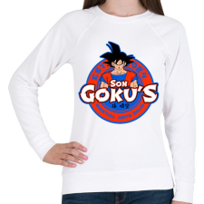 PRINTFASHION Son Goku Dojo - Női pulóver - Fehér női pulóver, kardigán