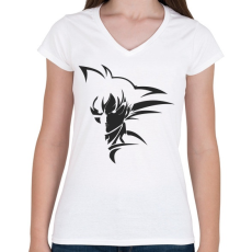 PRINTFASHION son goku dragon ball - Női V-nyakú póló - Fehér