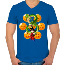 PRINTFASHION Son Goku - Férfi V-nyakú póló - Királykék