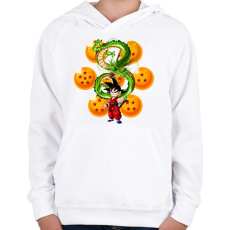 PRINTFASHION Son Goku - Gyerek kapucnis pulóver - Fehér