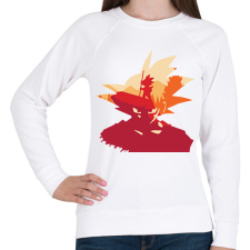 PRINTFASHION Son Goku - Női pulóver - Fehér női pulóver, kardigán