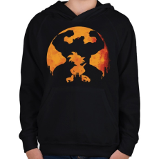 PRINTFASHION Son goku oozaru - Gyerek kapucnis pulóver - Fekete