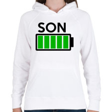 PRINTFASHION SON - Női kapucnis pulóver - Fehér női pulóver, kardigán