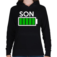 PRINTFASHION SON - Női kapucnis pulóver - Fekete női pulóver, kardigán