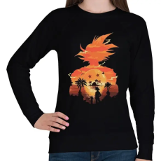 PRINTFASHION SonGoku holiday - Női pulóver - Fekete