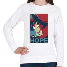 PRINTFASHION Songoku hope - Női pulóver - Fehér