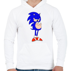 PRINTFASHION SonicGarfield - Férfi kapucnis pulóver - Fehér
