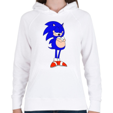 PRINTFASHION SonicGarfield - Női kapucnis pulóver - Fehér női pulóver, kardigán