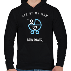 PRINTFASHION SONOFMYMUM - Férfi kapucnis pulóver - Fekete