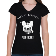 PRINTFASHION SONSOFFRENCHIE - Női V-nyakú póló - Fekete női póló