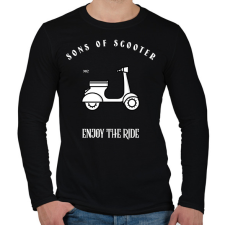 PRINTFASHION SONSOFSCOOTER - Férfi hosszú ujjú póló - Fekete férfi póló