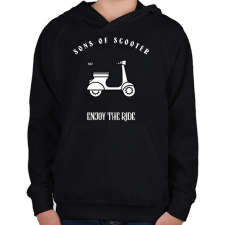 PRINTFASHION SONSOFSCOOTER - Gyerek kapucnis pulóver - Fekete gyerek pulóver, kardigán