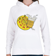 PRINTFASHION Sör és darts - Női kapucnis pulóver - Fehér