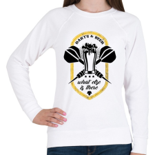 PRINTFASHION Sör és Darts - Női pulóver - Fehér női pulóver, kardigán