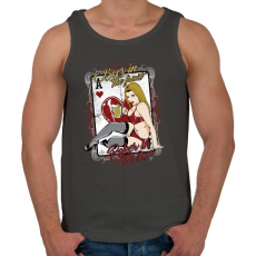 PRINTFASHION Sör és póker - Férfi atléta - Sötétszürke