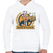 PRINTFASHION Sör-idő - Férfi kapucnis pulóver - Fehér férfi pulóver, kardigán