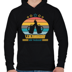 PRINTFASHION Sör ivászat - Férfi kapucnis pulóver - Fekete