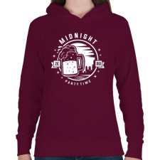 PRINTFASHION Sör Party - Női kapucnis pulóver - Bordó női pulóver, kardigán