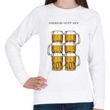 PRINTFASHION Sör six pack - Női pulóver - Fehér női pulóver, kardigán