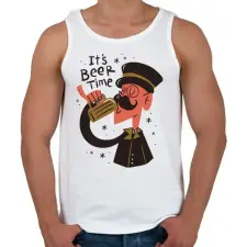 PRINTFASHION Sör szünet - Beer time - Férfi atléta - Fehér atléta, trikó