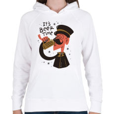 PRINTFASHION Sör szünet - Beer time - Női kapucnis pulóver - Fehér