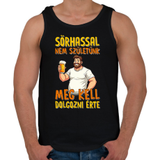 PRINTFASHION Sörhassal nem születünk meg kell dolgozni érte - Férfi atléta - Fekete