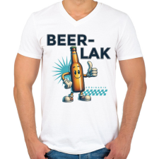 PRINTFASHION Söribarik - Férfi V-nyakú póló - Fehér férfi póló