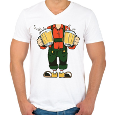 PRINTFASHION Sörimádó - Férfi V-nyakú póló - Fehér férfi póló