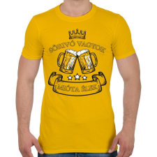 PRINTFASHION Sörivó - Férfi póló - Sárga férfi póló