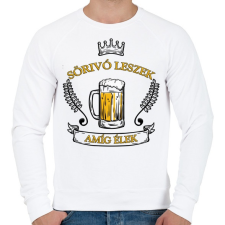 PRINTFASHION Sörivó leszek - Férfi pulóver - Fehér férfi pulóver, kardigán