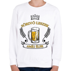 PRINTFASHION Sörivó leszek - Gyerek pulóver - Fehér