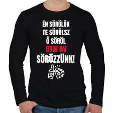 PRINTFASHION SÖRÖZZÜNK! - Férfi hosszú ujjú póló - Fekete férfi póló