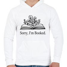 PRINTFASHION Sorry, I'm Booked. - Férfi kapucnis pulóver - Fehér férfi pulóver, kardigán