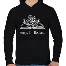 PRINTFASHION Sorry, I'm Booked. - Férfi kapucnis pulóver - Fekete