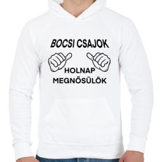 PRINTFASHION Sorry ladies - Férfi kapucnis pulóver - Fehér