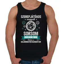 PRINTFASHION Sorsom kockákon forog - Férfi atléta - Fekete atléta, trikó