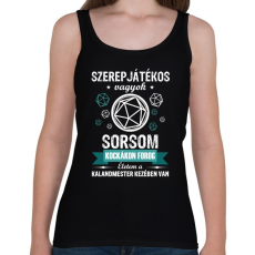 PRINTFASHION Sorsom kockákon forog - Női atléta - Fekete