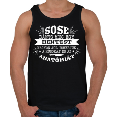 PRINTFASHION Sose bánts meg egy hentest - Férfi atléta - Fekete