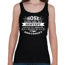 PRINTFASHION Sose bánts meg egy hentest - Női atléta - Fekete női trikó