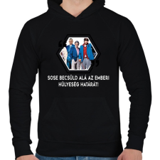 PRINTFASHION Sose becsüld alá! - Férfi kapucnis pulóver - Fekete férfi pulóver, kardigán