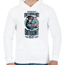 PRINTFASHION Sose becsülj alá egy motors nőt - Simson - Férfi kapucnis pulóver - Fehér férfi pulóver, kardigán