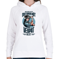 PRINTFASHION Sose becsülj alá egy motors nőt - Vespa - Női kapucnis pulóver - Fehér