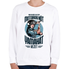 PRINTFASHION Sose becsülj alá egy motors nőt - Yamaha - Gyerek pulóver - Fehér